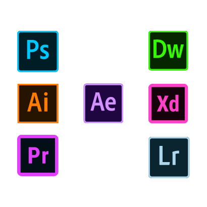 loghi applicazioni Adobe